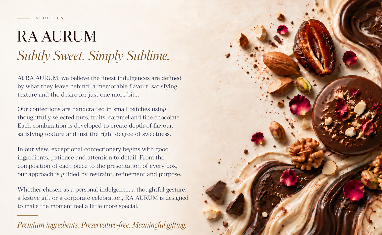 RA AURUM ingredients and confections
